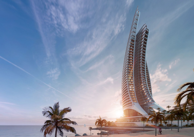 Tòa nhà Khát Vọng - Aspira Tower dự kiến hoàn thành năm 2027 tại Hòn Thơm. Ảnh: Sun Group