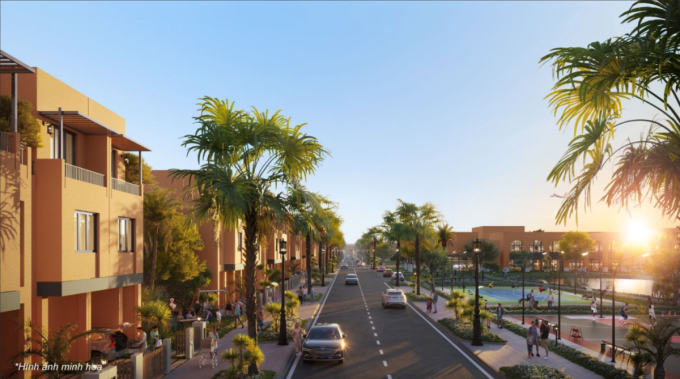 Phối cảnh một tuyến phố tại Sông Town.