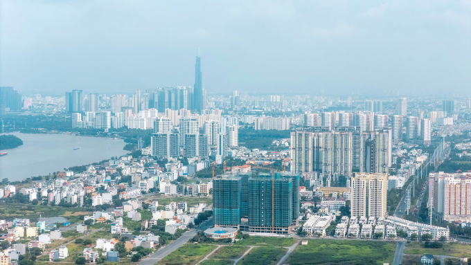 Thị trường bất động sản TP Thủ Đức với loạt dự án chung cư. Ảnh: Phương Uyên