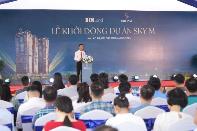 Ông Bùi Anh Đào, Phó tổng giám đốc phụ trách khối Xây dựng Tập đoàn BIM phát biểu tại sự kiện.