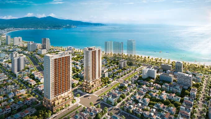 Phối cảnh minh họa tổ hợp Sun Costa Residence gần kề biển Mỹ Khê. Ảnh Sun Property