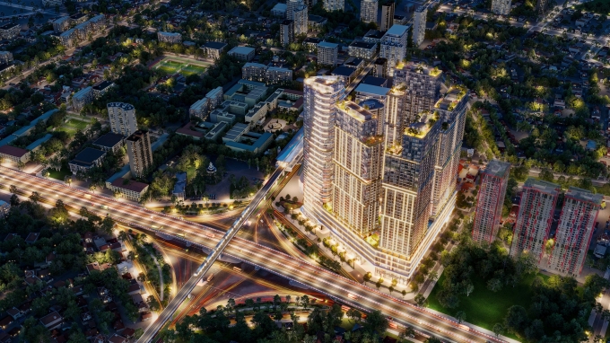 Sun Feliza Suites tọa lạc tại vị trí đắc địa trung tâm khu vực Cầu Giấy, Hà Nội. Ảnh: Sun Property