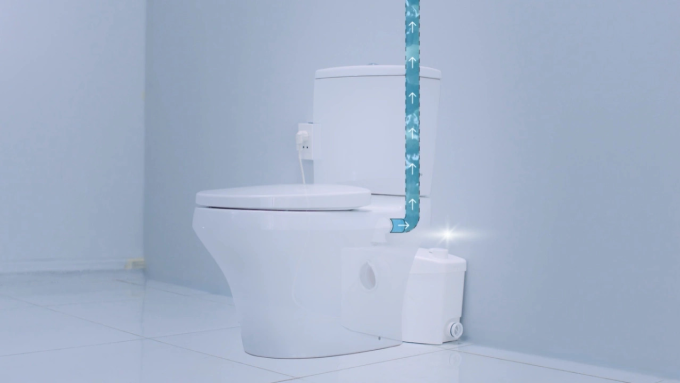 Công nghệ bơm nghiền xả thải giúp lắp thiết bị vệ sinh không cần khoan cắt sàn. Ảnh: SFA