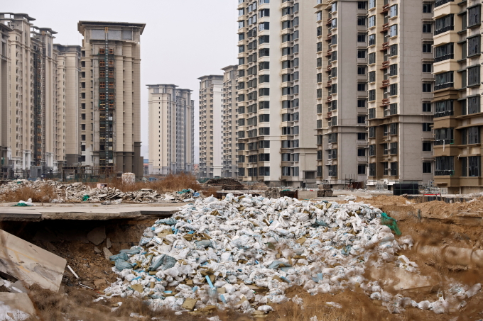 Một dự án dở dang của China Evergrande Group tại Hà Bắc (Trung Quốc) tháng 2/2024. Ảnh: Reuters